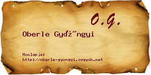 Oberle Gyöngyi névjegykártya